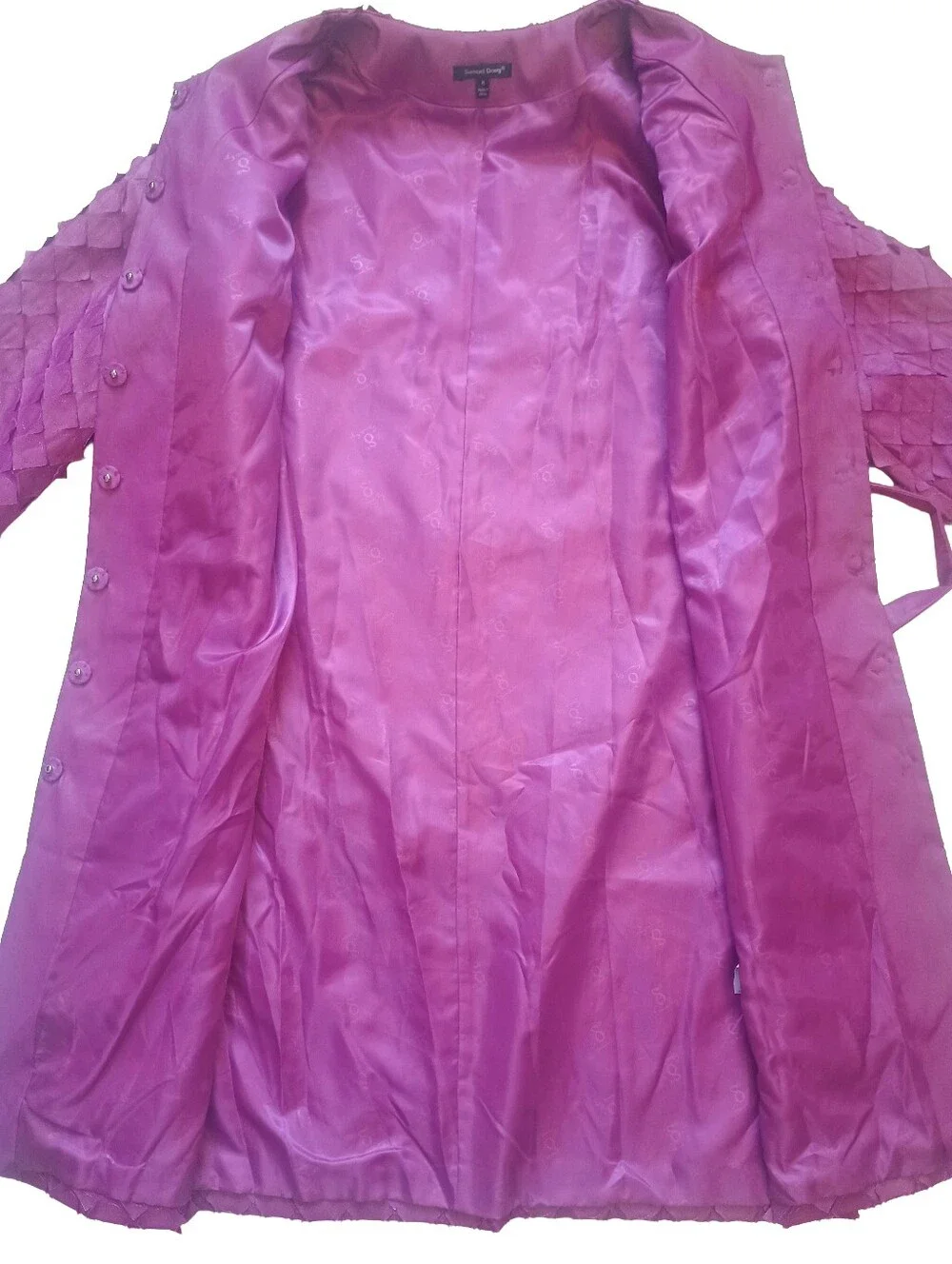 Samuel dong Taffeta Women's Jacket Belted Trench Coat Size: M